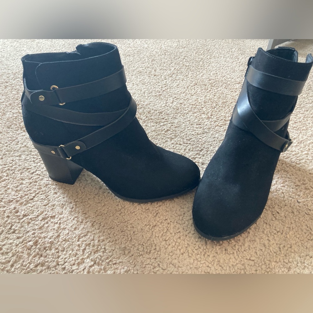 Material Girl - Black - Booties with Buckles - Size: 9